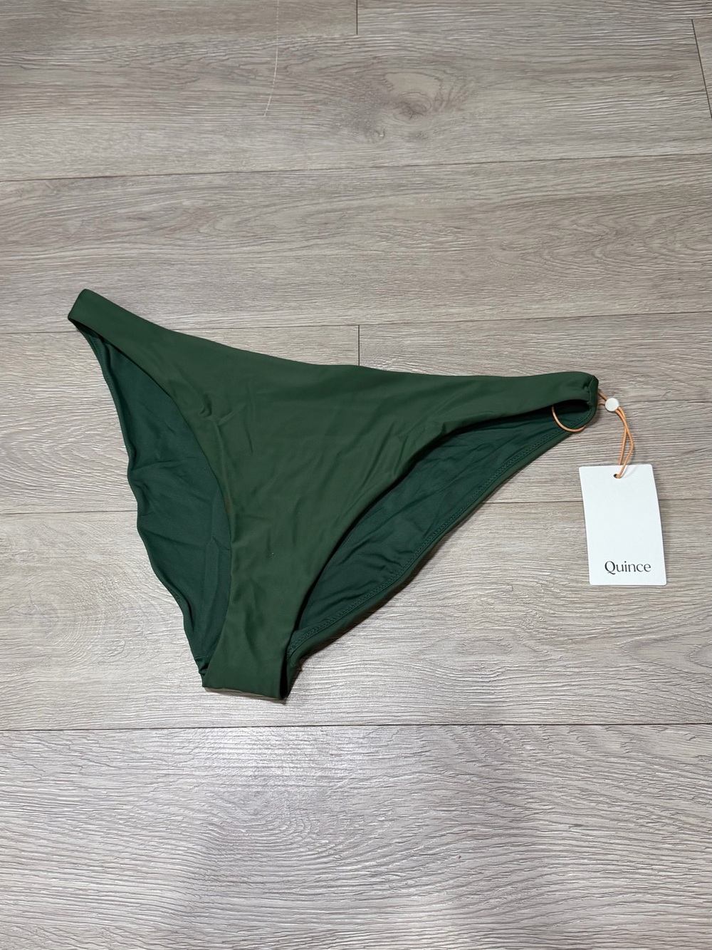 Quince NWT Dark Green Italian Bikini Bottom size Large